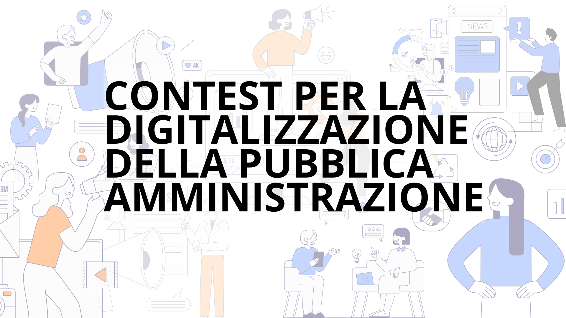 Illustrazione grafica del progetto che raffigura persone che studiano dati e cercano soluzioni innovative